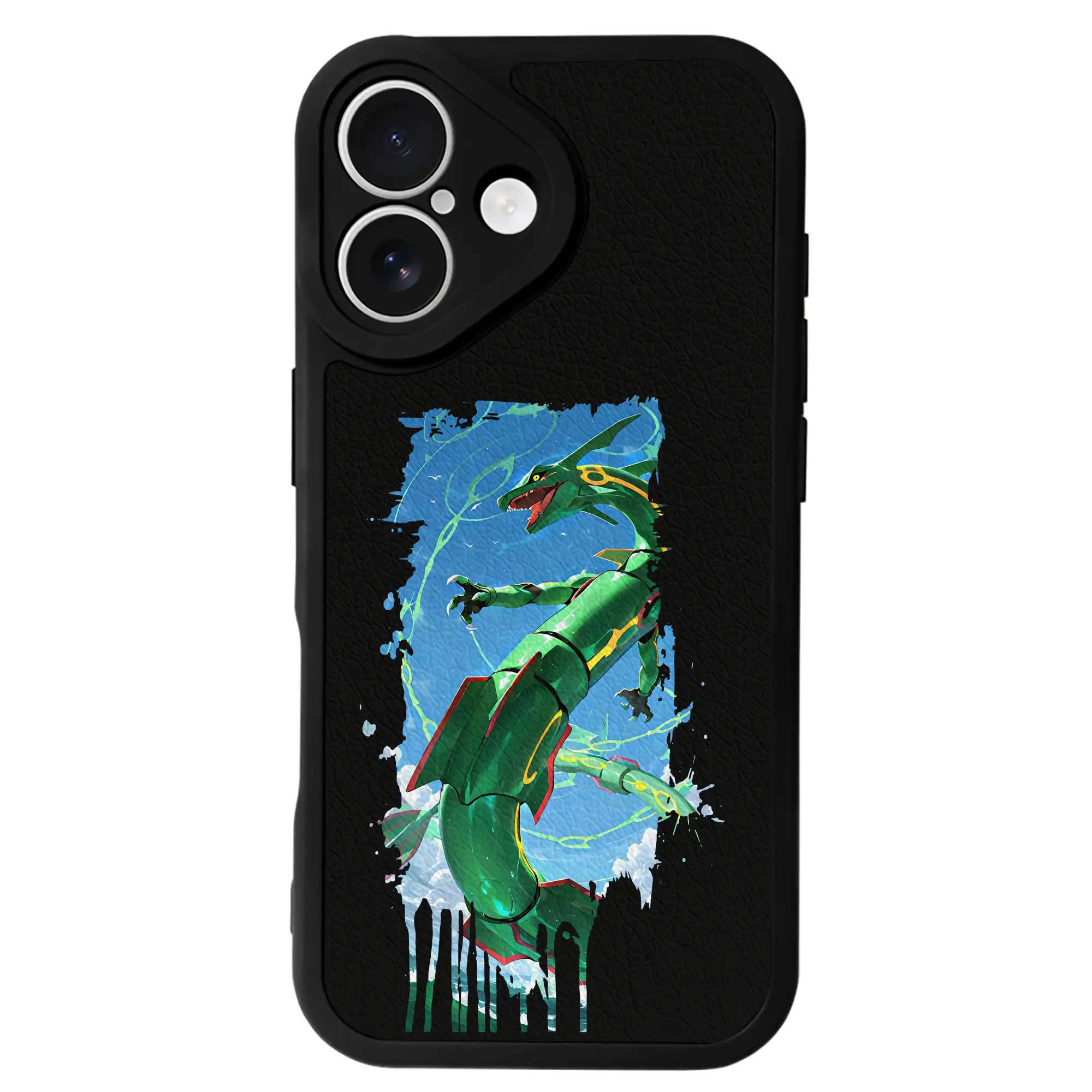 ポケモン グッズ,レックウザ - IPhone 16シリーズ対応 ・ シリコンスマホケース ・ レザー調 ・ 高精度フィット ・ 耐衝撃 ・ ワイヤレス充電対応 ・ 精密カット